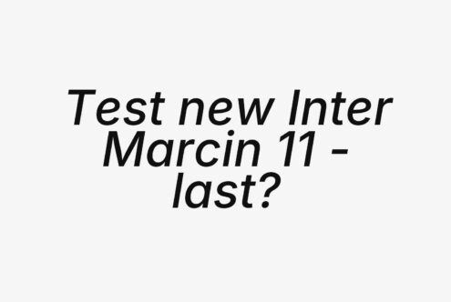 Inter Marcin 11 italic typeface displayed in black text on light gray background